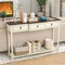 Costway Farmhouse Console Table Entryway Sideboard with 3 Drawers & Open Storage Shelf